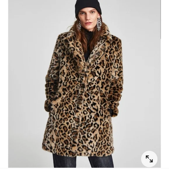Zara Woman Leopard coat Size XS - Picture 4 of 5